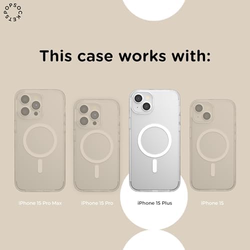 PopSockets iPhone 15 Plus Phone Case with MagSafe- Minnie Checker Flower