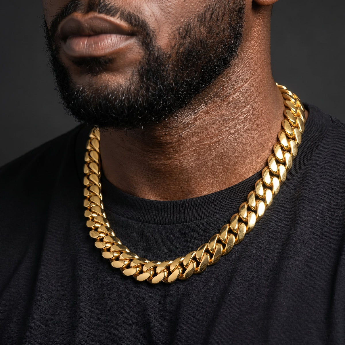 10-22mm 18k Gold Miami Cuban Link Chain