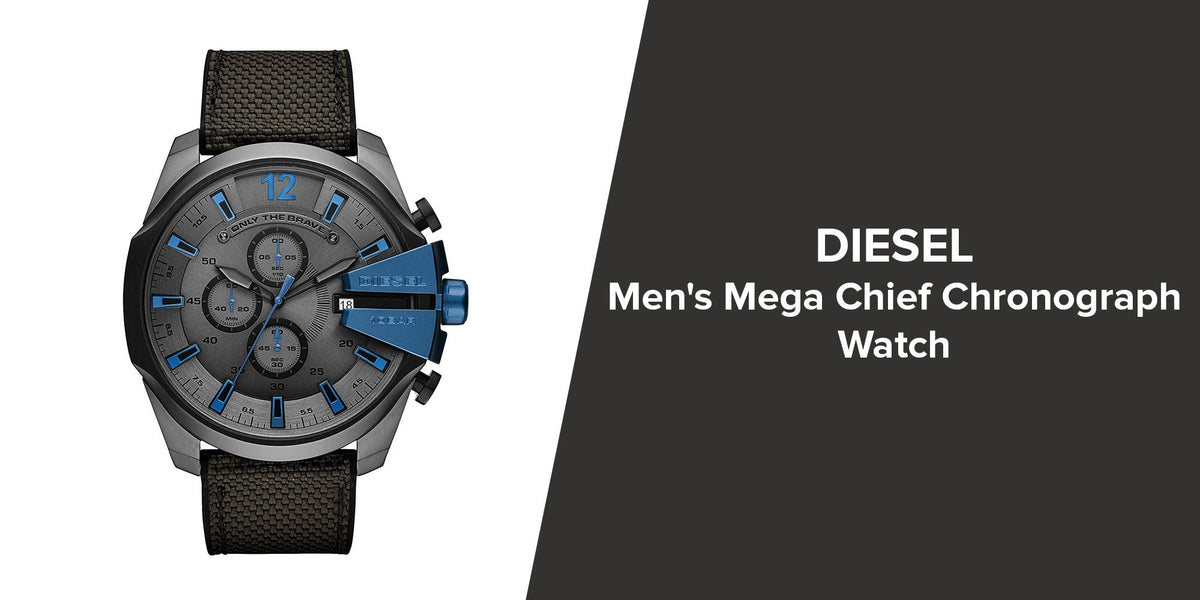 Diesel DZ4500 Mega Chief Chronograph Men's Watch – Black Dial & Black Nylon Strap