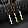 IL - Custom Engraved Square Pendant Necklace