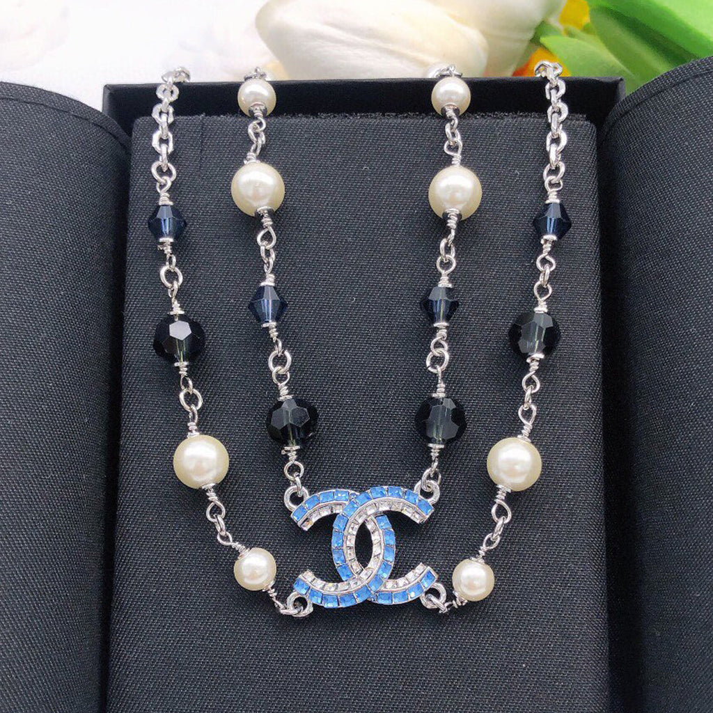 18K  Chanel Blue Resin Necklace
